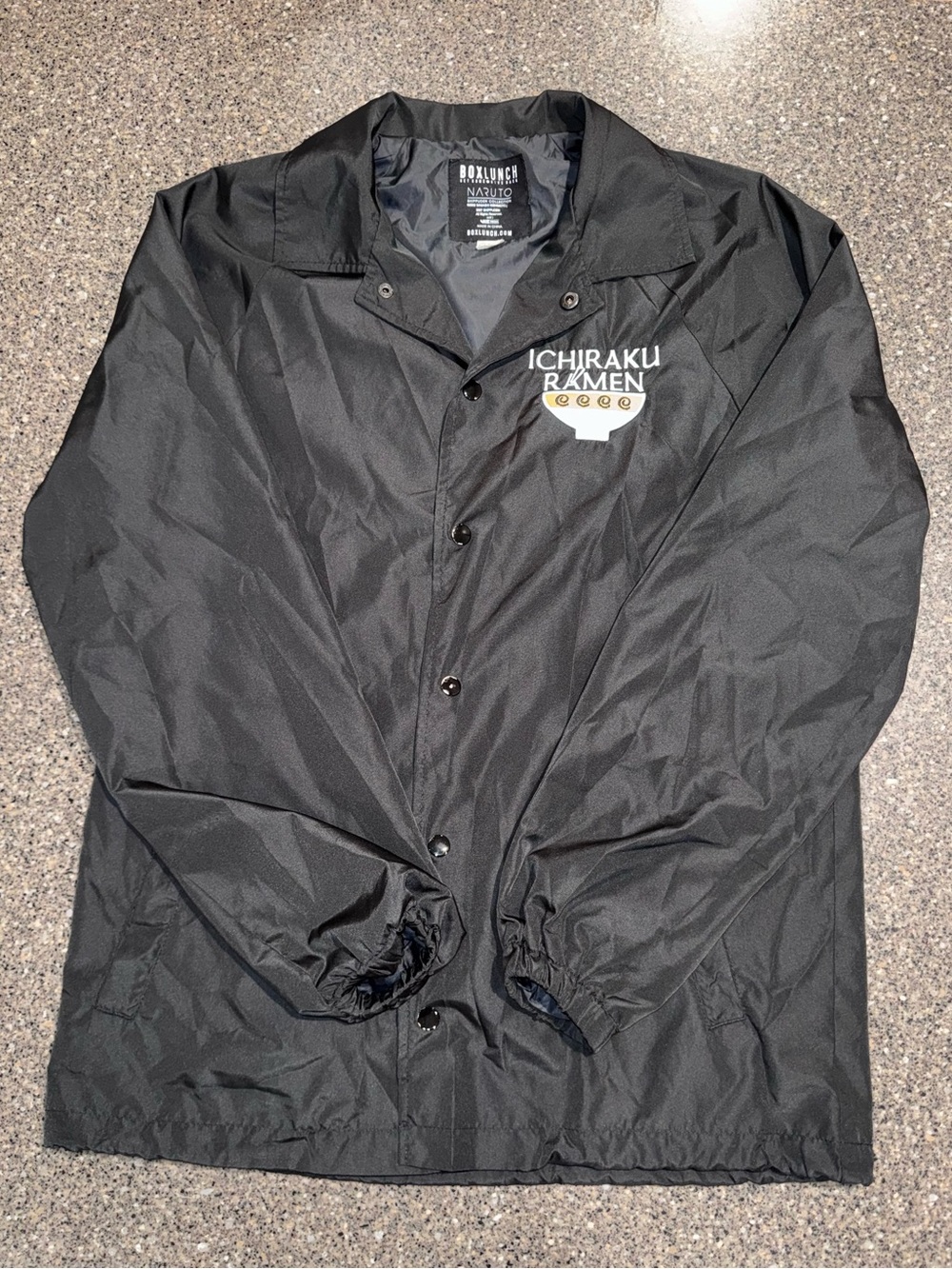 Vintage Retro Naruto Shippuden Ichiraku Ramen Black Coach Jacket BoxLunch Size S